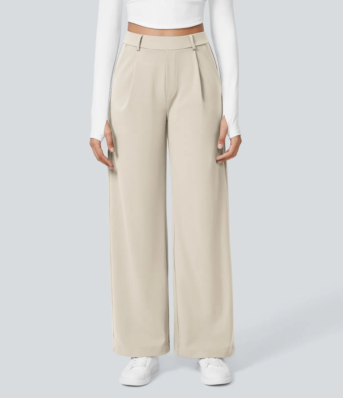 juniprel DayStretch High Waisted Pocket Straight Leg Work Pants