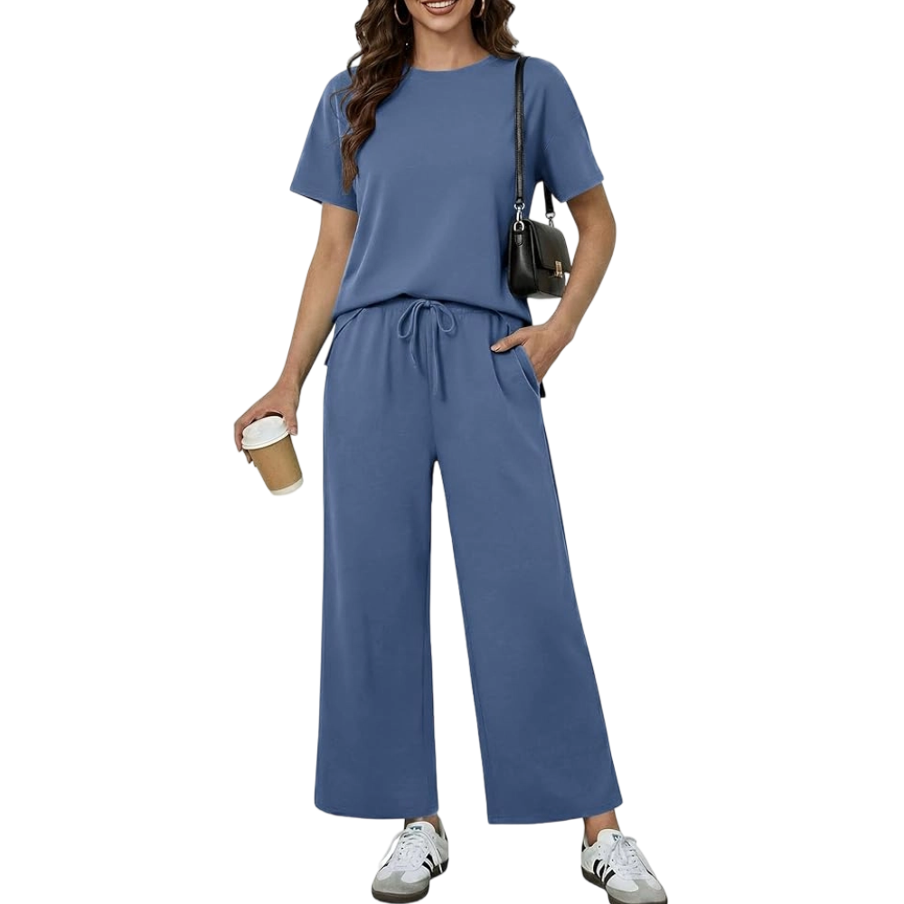 Women's Soft Short-Sleeve Loungewear Set