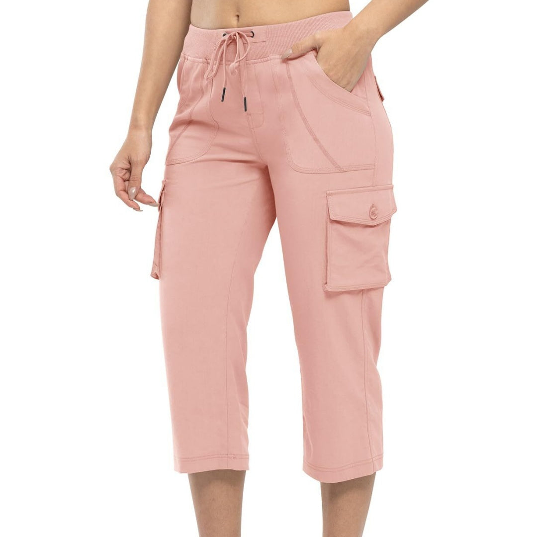 🔥Last day promotion-Women’s Loose Fit Lightweight Capri Cargo Pants – Casual 3/4 Trousers with 6 Pockets