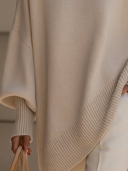 Draped Oversized Wide-Neck Sweater