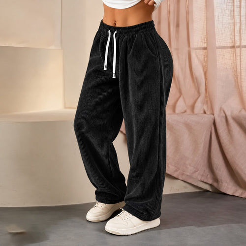 Bestseller 🏆 Einfarbige Cordhose für Damen mit geradem Bein