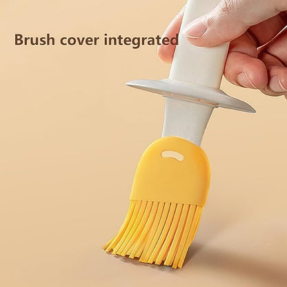 Plastic 2 in 1 Oil Dispenser Bottle with Silicone Basting Brush (1 Set)