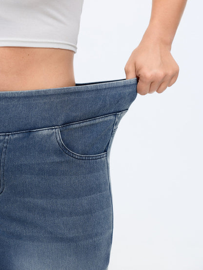 🔥 MAJOR SALE-Stretchy Pull-On Wide-Leg Knit Jeans