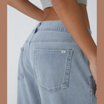 Flex Asymmetric Low Rise Baggy Wide Leg Jeans