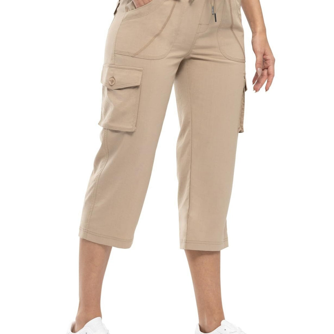 🔥Last day promotion-Women’s Loose Fit Lightweight Capri Cargo Pants – Casual 3/4 Trousers with 6 Pockets