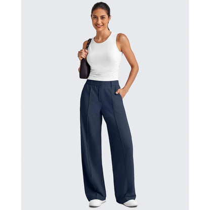 🔥Last Day:90% Off🔥Women's Straight Leg Ponte Yoga Pants with Pockets-1