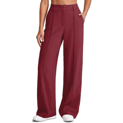 🔥Last Day:90% Off🔥Women's Straight Leg Ponte Yoga Pants with Pockets-1