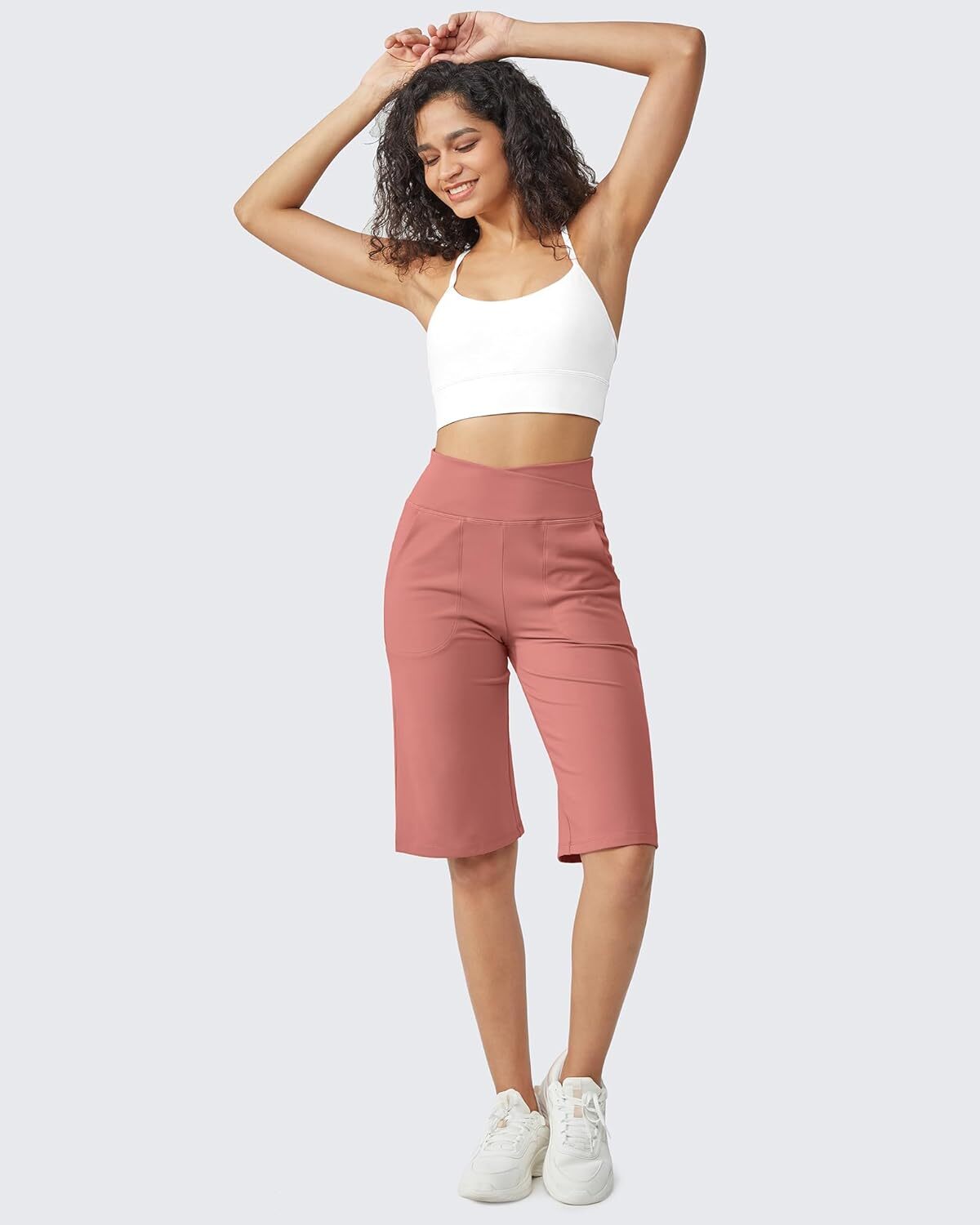 ⏰Last day promotion: Capri Pants for Women -Knee Length Wide Leg Yoga Capris Dressy Casual Summer Crop Pants with Pockets