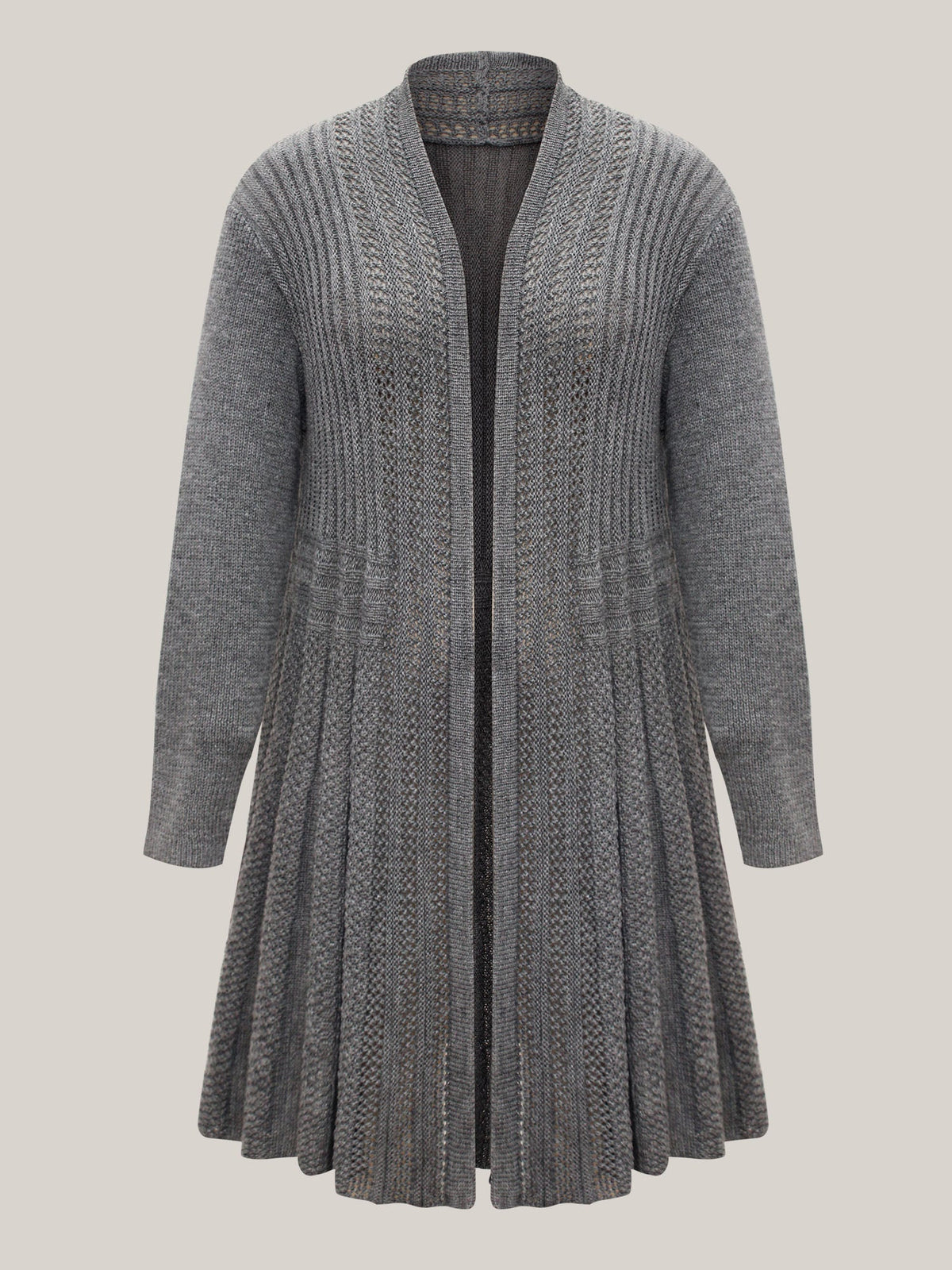 🔥 MAJOR SALE-Women’s Textured Long Cardigan – Relaxed Kimono-Style Open Front Sweater