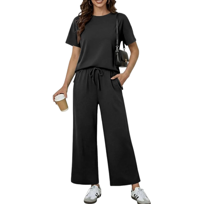Women's Soft Short-Sleeve Loungewear Set
