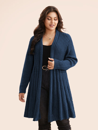 🔥 MAJOR SALE-Women’s Textured Long Cardigan – Relaxed Kimono-Style Open Front Sweater
