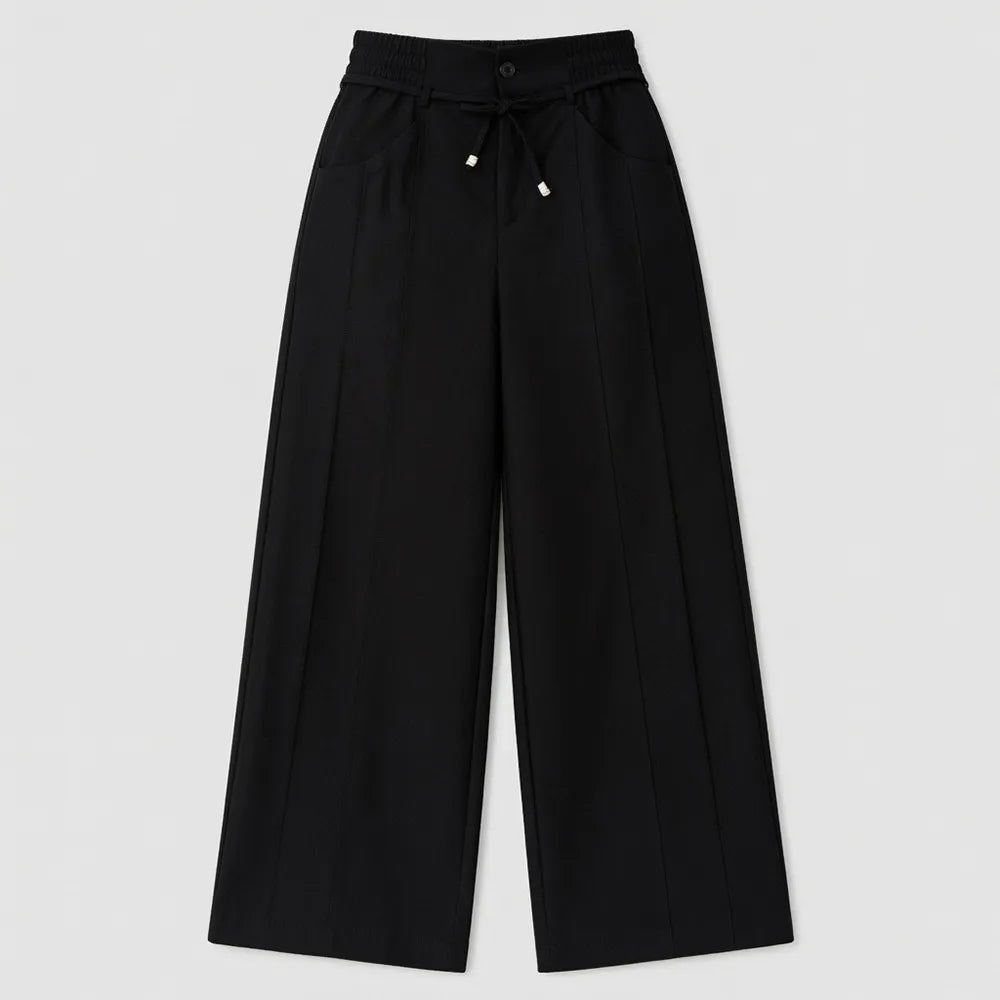 Women's Wide Leg Vertical Line Pleated Pants
