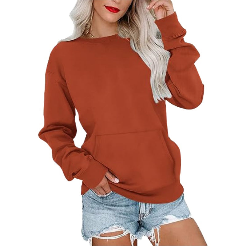 🎉Women's Oversized Crewneck Sweatshirt Long Sleeves Top with Pocket