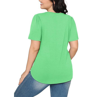 Womens T Shirts Short Sleeve Pleated Dressy Casual Scooped Neck Summer Tops Blouses