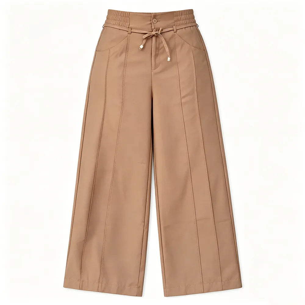 Women's Wide Leg Vertical Line Pleated Pants
