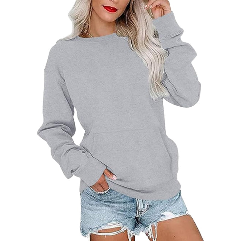🎉Women's Oversized Crewneck Sweatshirt Long Sleeves Top with Pocket