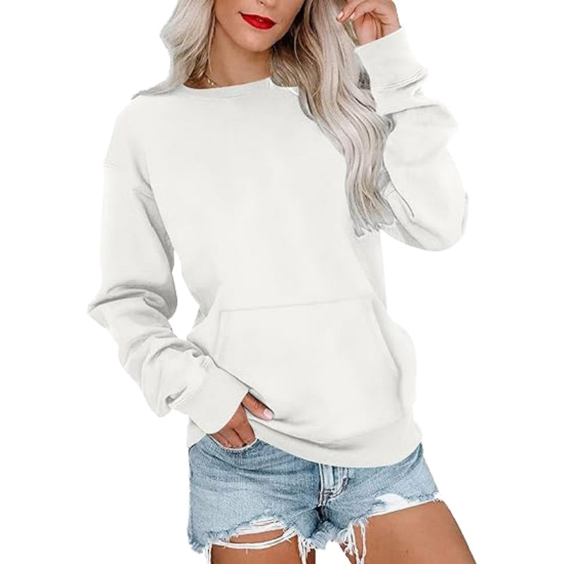🎉Women's Oversized Crewneck Sweatshirt Long Sleeves Top with Pocket