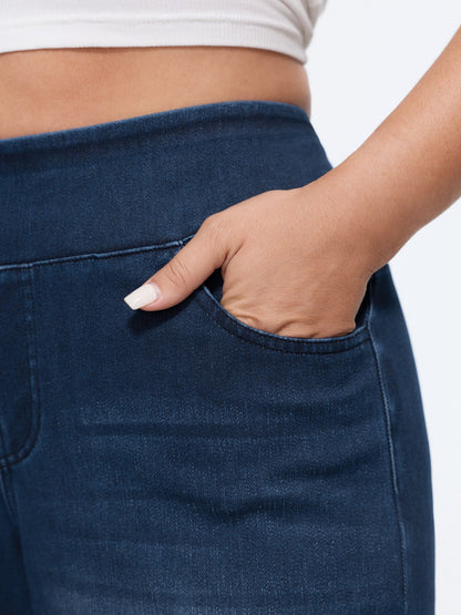 🔥 MAJOR SALE-Stretchy Pull-On Wide-Leg Knit Jeans