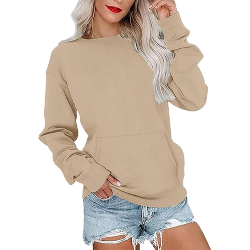🎉Women's Oversized Crewneck Sweatshirt Long Sleeves Top with Pocket
