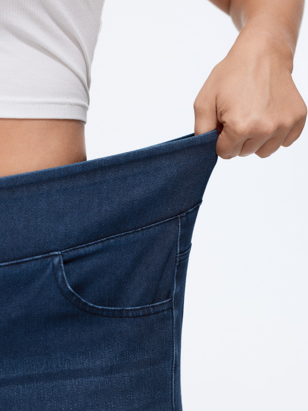 🔥 MAJOR SALE-Stretchy Pull-On Wide-Leg Knit Jeans