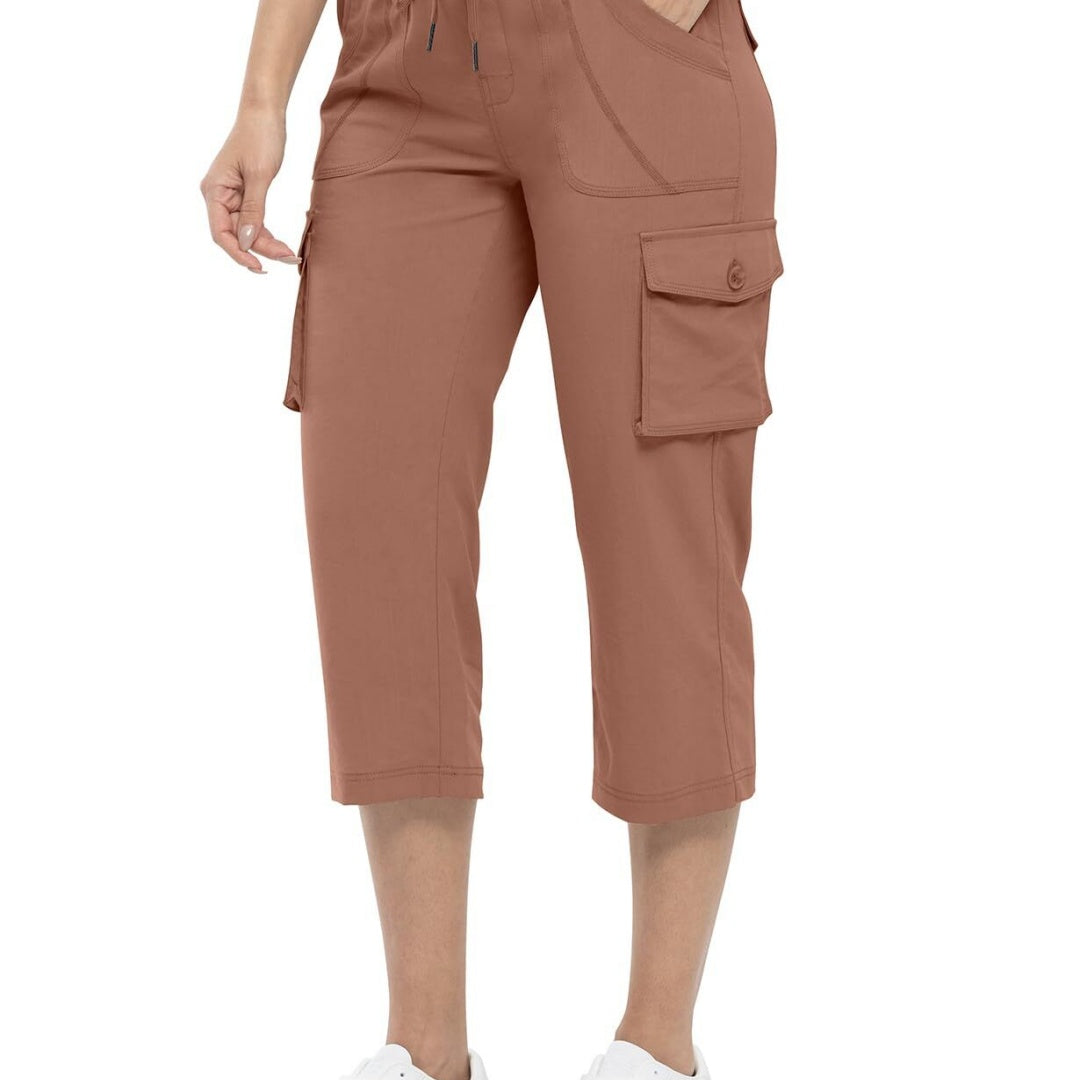 🔥Last day promotion-Women’s Loose Fit Lightweight Capri Cargo Pants – Casual 3/4 Trousers with 6 Pockets
