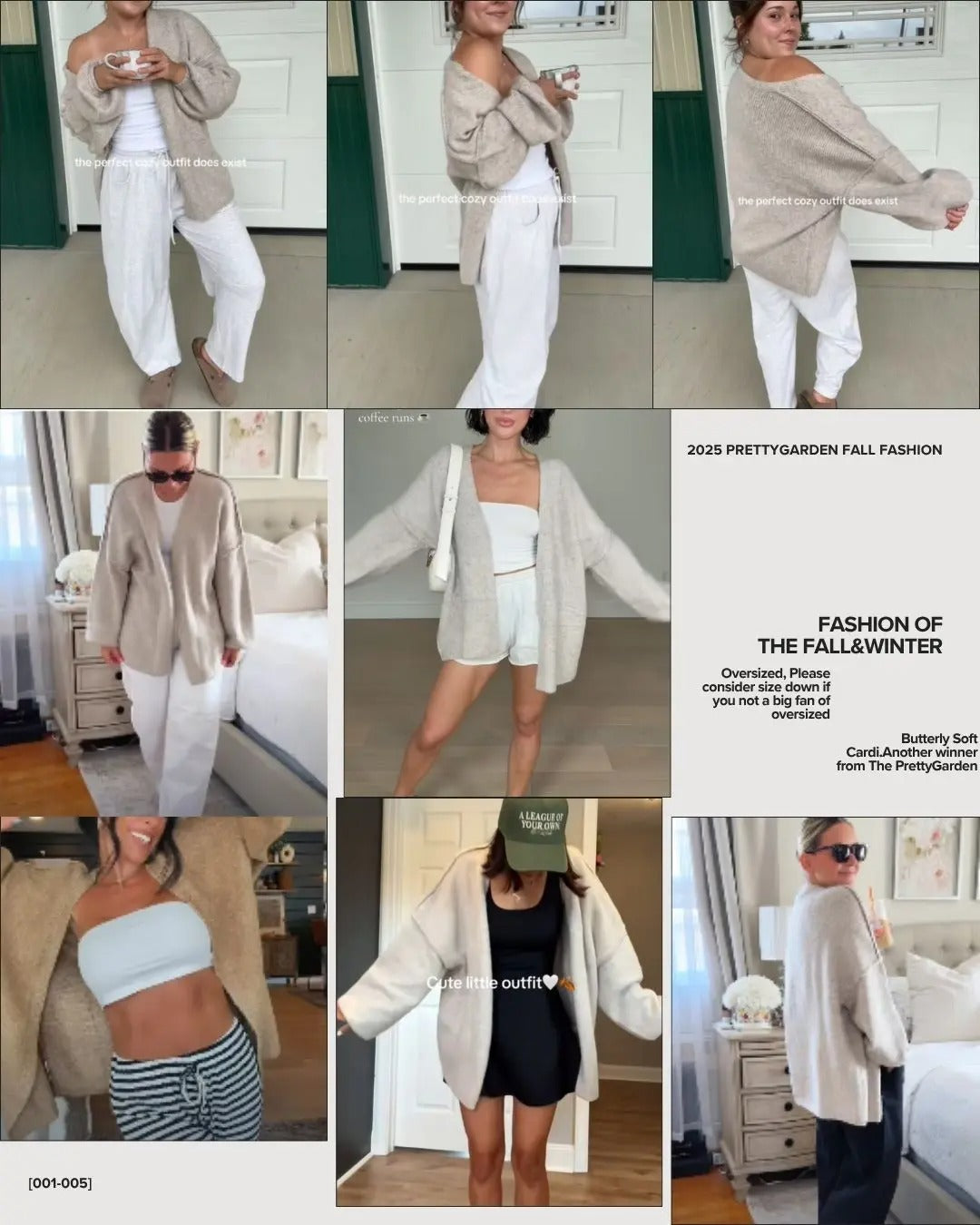 Women's Oversized Open Front Cardigan Sweater Fall Long Lantern Sleeve Lightweight Casual Knit Tops