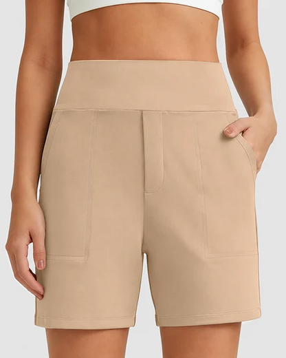 CLEARANCE SALE🔥Women's High-Waisted Athletic Bermuda Shorts with Pockets