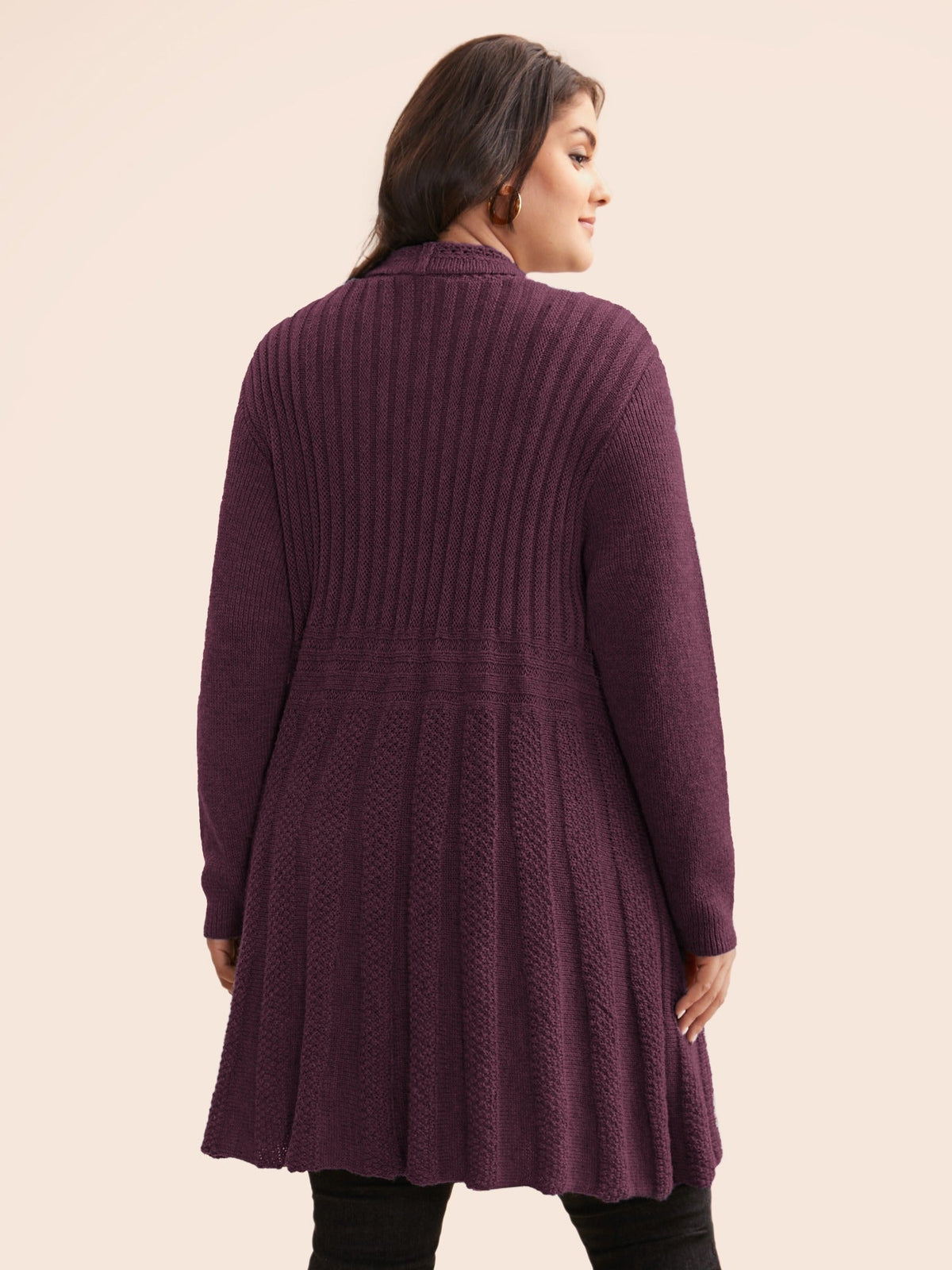 🔥 MAJOR SALE-Women’s Textured Long Cardigan – Relaxed Kimono-Style Open Front Sweater