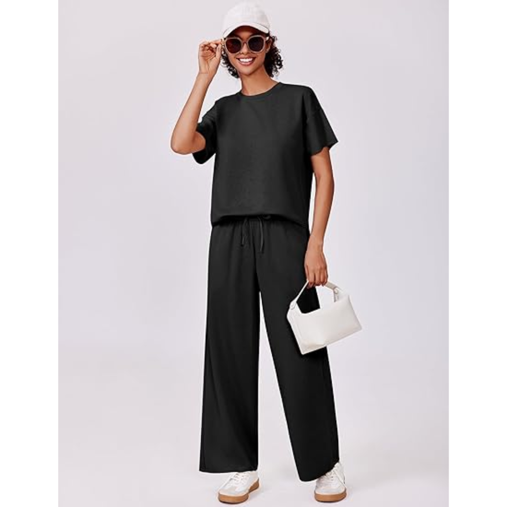 Women's Soft Short-Sleeve Loungewear Set