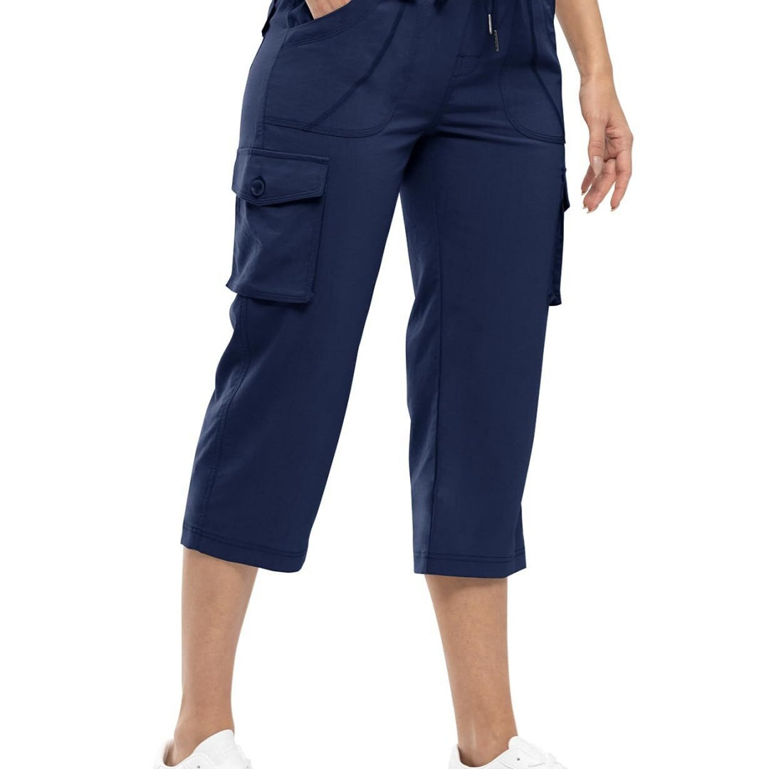 🔥Last day promotion-Women’s Loose Fit Lightweight Capri Cargo Pants – Casual 3/4 Trousers with 6 Pockets