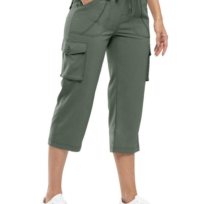 🔥Last day promotion-Women’s Loose Fit Lightweight Capri Cargo Pants – Casual 3/4 Trousers with 6 Pockets