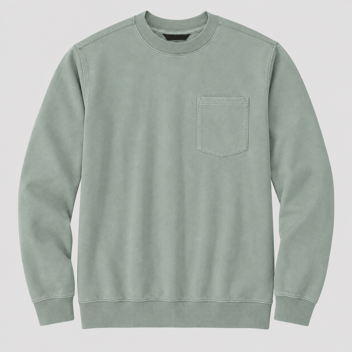 Vintage Washed Unisex Pocket Crewneck Sweatshirt