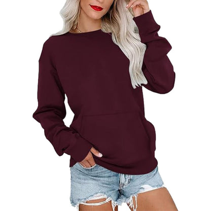 🎉Women's Oversized Crewneck Sweatshirt Long Sleeves Top with Pocket