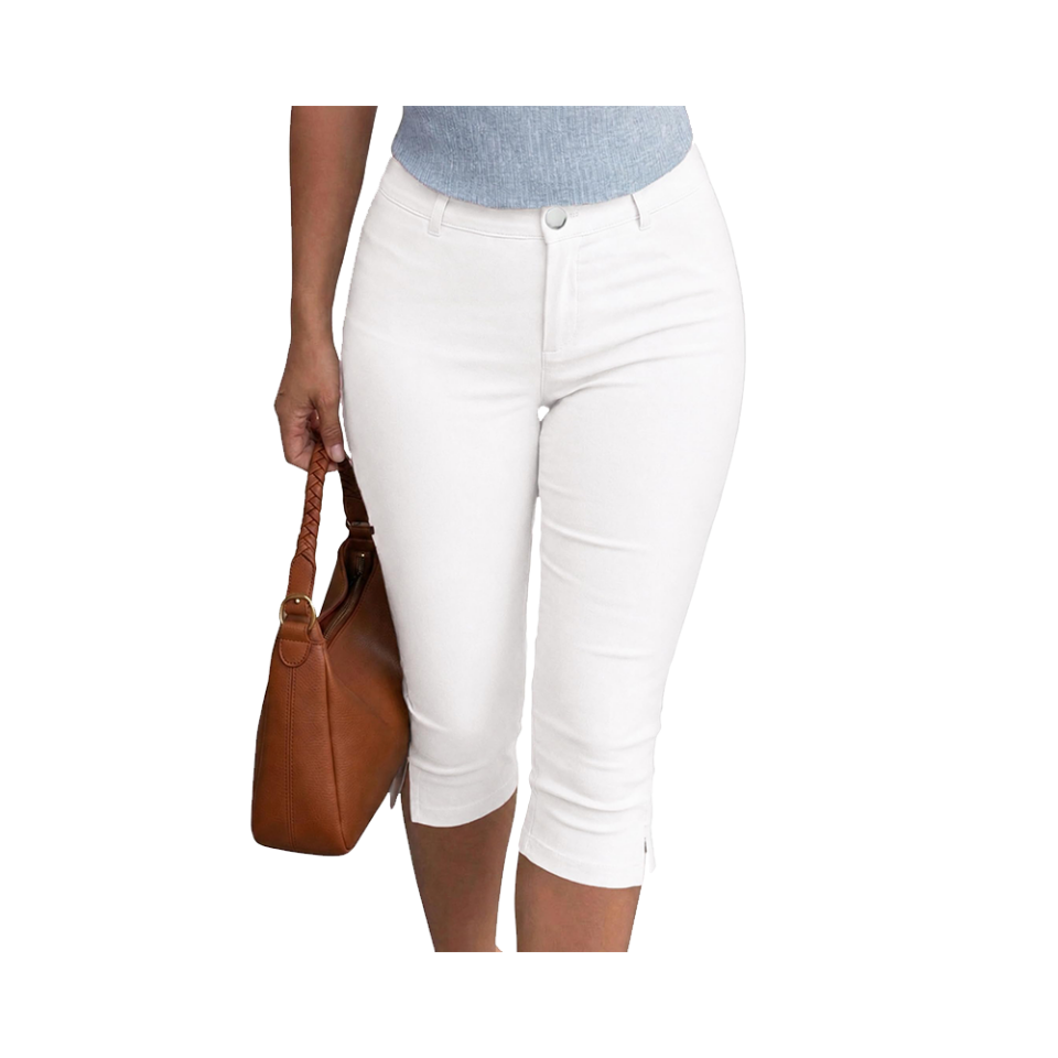 Capri Pants for Women Stretch Fitted Dressy Work Casual Slim Crop Legging