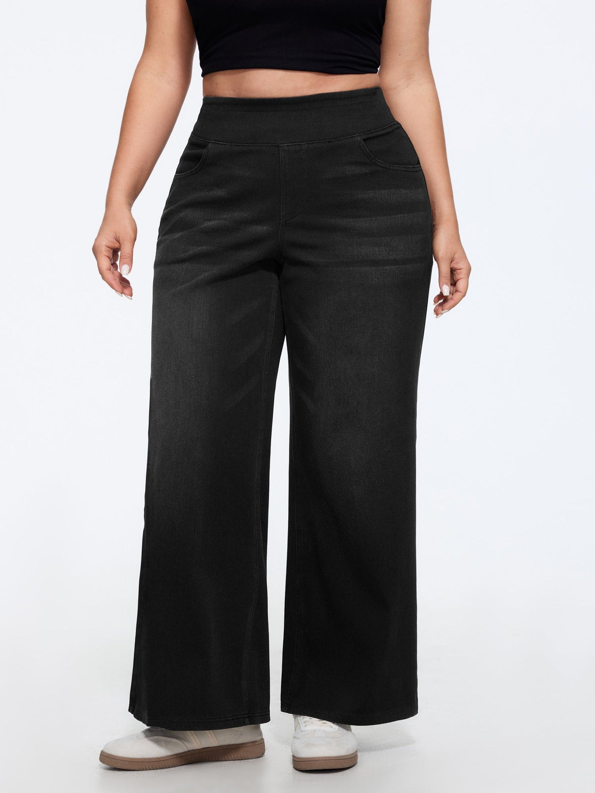 🔥 MAJOR SALE-Stretchy Pull-On Wide-Leg Knit Jeans
