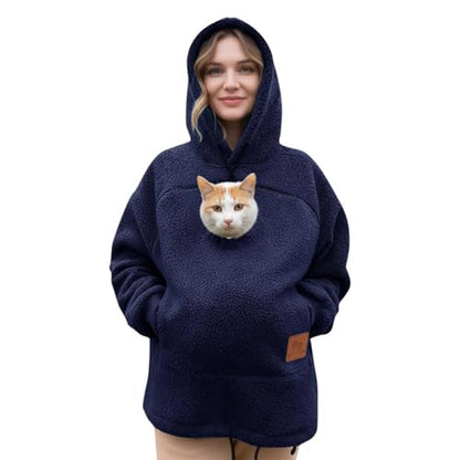 🔥Women's Oversized Cat Hoodie – Kangaroo Pocket, Long Sleeve Pullover