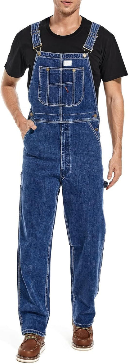 🔥CLEARANCE SALE🔥Men's Heavy-Duty Denim Bib Overalls – Adjustable Straps & Utility Pockets