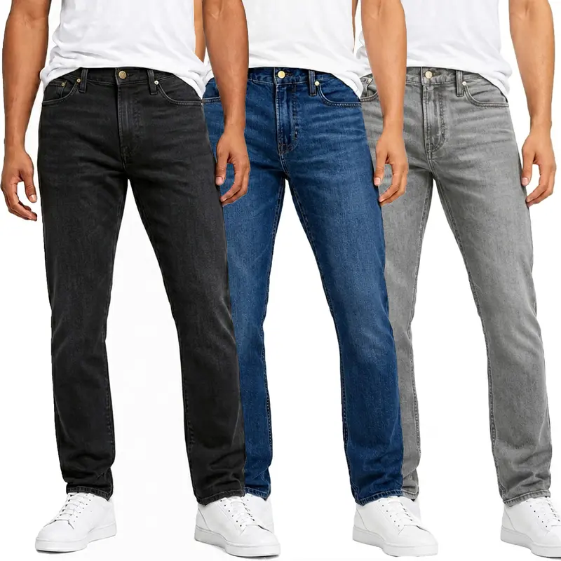 Herren Flex-Stretch Jeans – Slim Straight Fit mit 5 Taschen