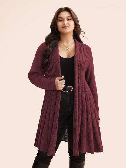 🔥 MAJOR SALE-Women’s Textured Long Cardigan – Relaxed Kimono-Style Open Front Sweater