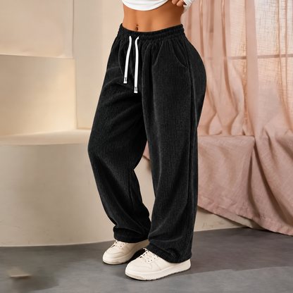 [LAST DAY SALE]Women's Solid Straight Leg Corduroy Bottoms-100% Cotton