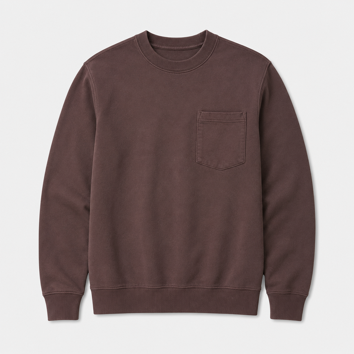 Vintage Washed Unisex Pocket Crewneck Sweatshirt