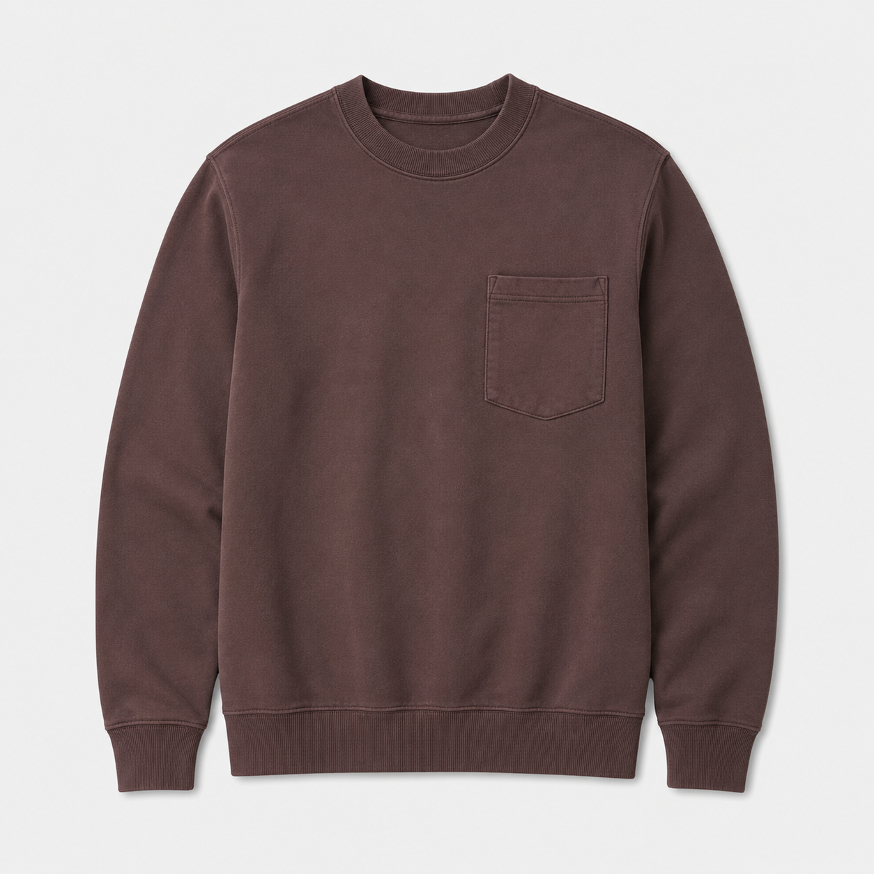 Vintage Washed Unisex Pocket Crewneck Sweatshirt