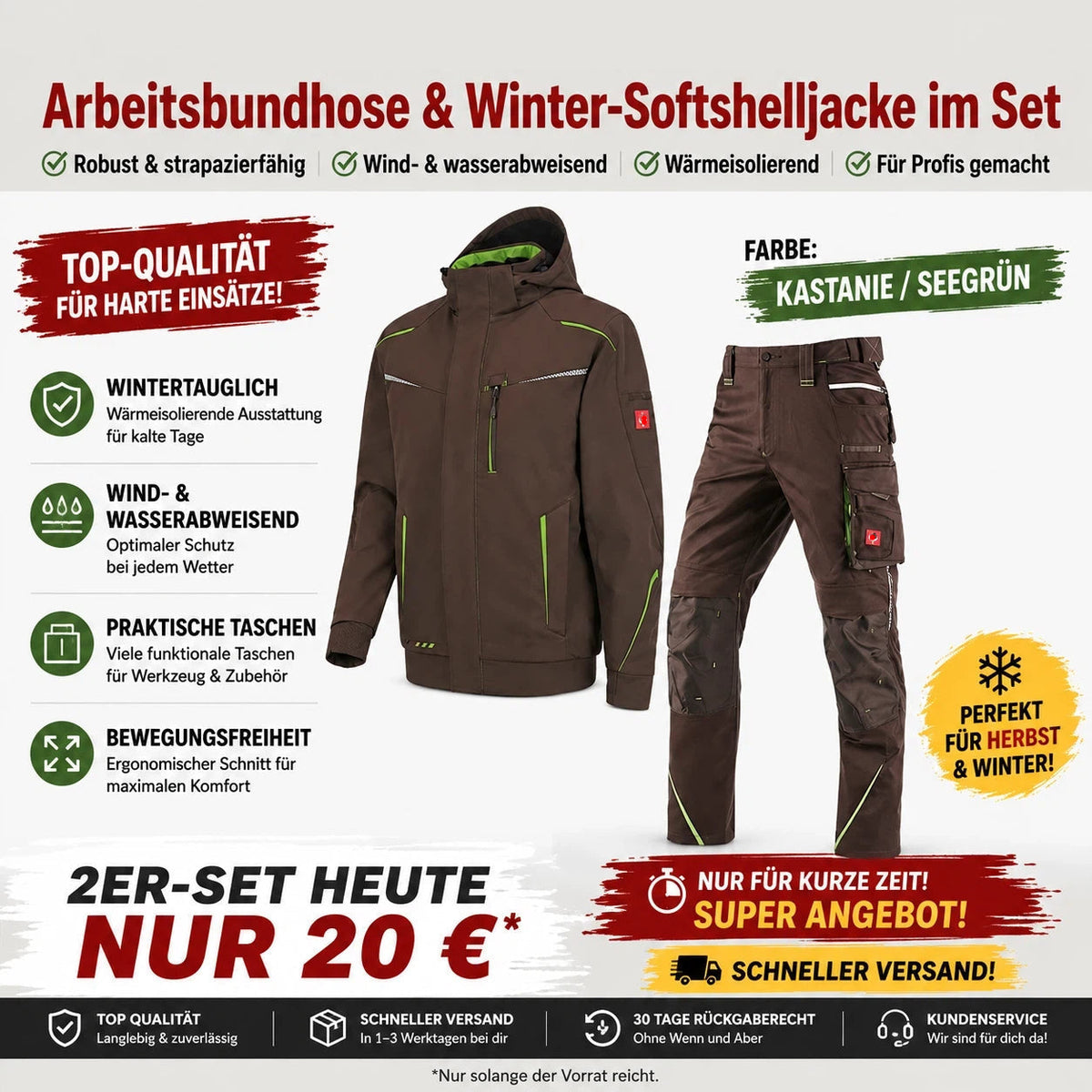 ☀️ WINTER-SALE IM SOMMER ❄️Softshelljacke × Bundhose motion 2026 Set