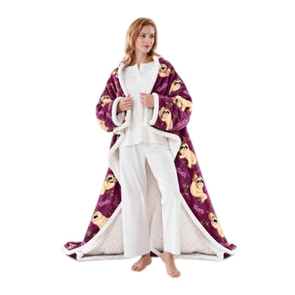 🔥Wearable Heated Blanket with Foot Pocket Sherpa🔥Overheat Protection & Auto Shut-Off
