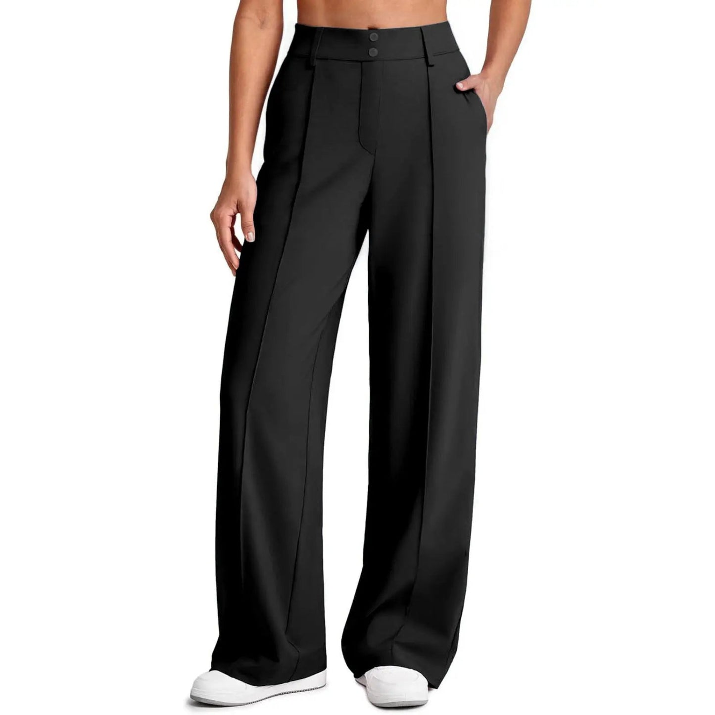 🔥Last Day:90% Off🔥Women's Straight Leg Ponte Yoga Pants with Pockets-1