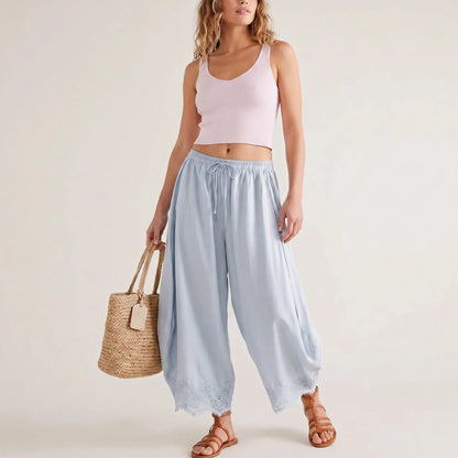 Women’s High-Waist Wide-Leg Cropped Pants