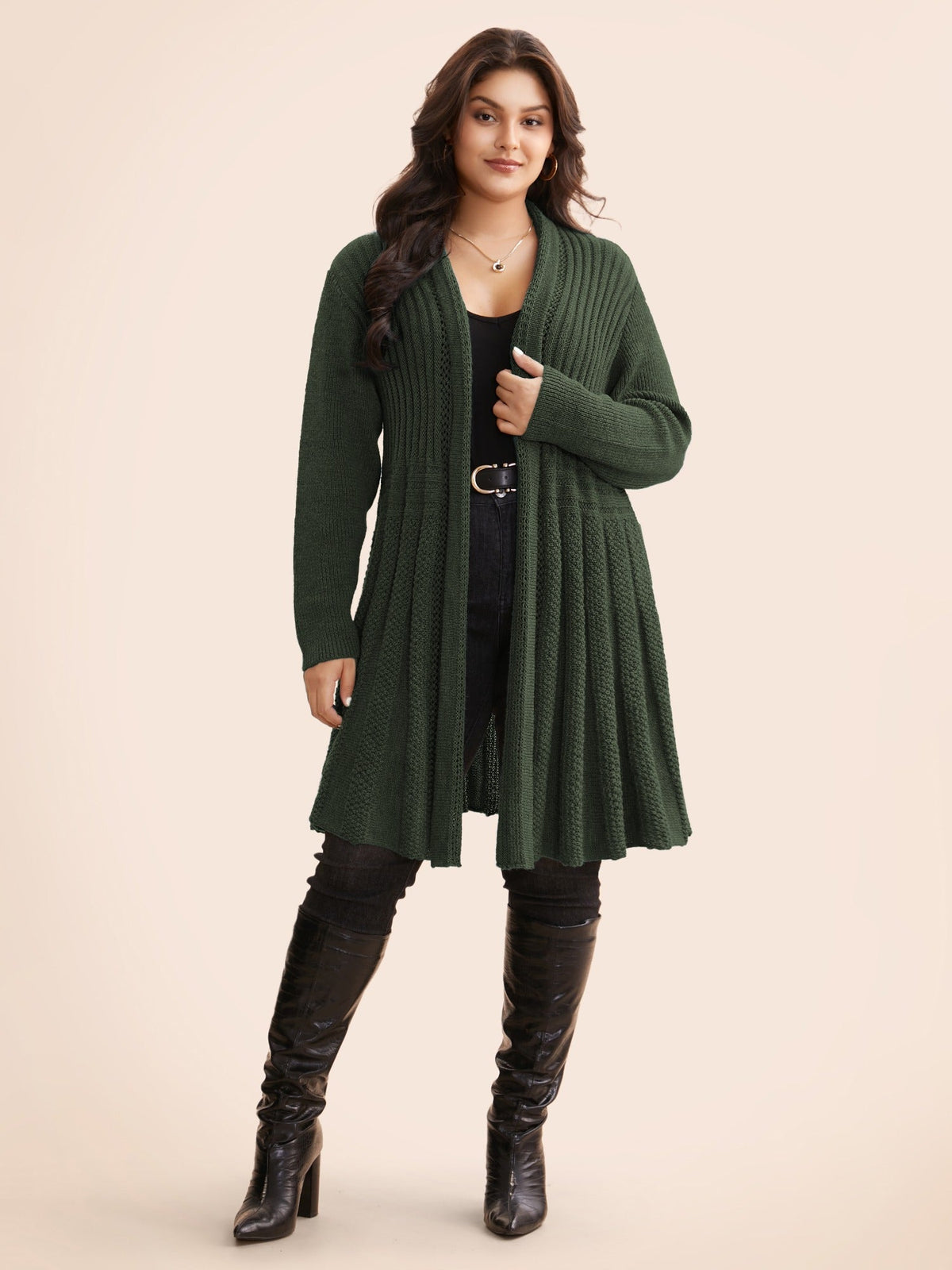 🔥 MAJOR SALE-Women’s Textured Long Cardigan – Relaxed Kimono-Style Open Front Sweater