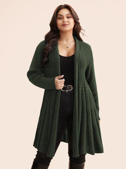 🔥 MAJOR SALE-Women’s Textured Long Cardigan – Relaxed Kimono-Style Open Front Sweater
