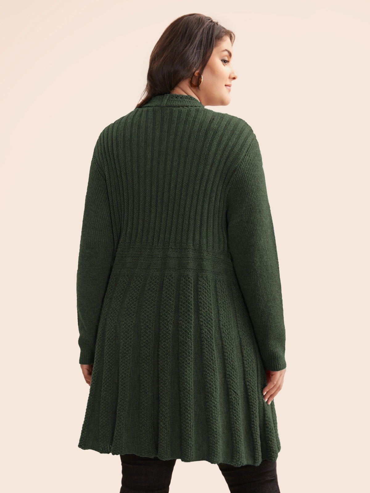 🔥 MAJOR SALE-Women’s Textured Long Cardigan – Relaxed Kimono-Style Open Front Sweater