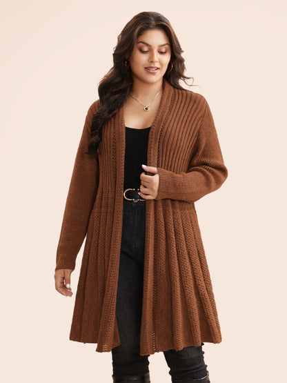 🔥 MAJOR SALE-Women’s Textured Long Cardigan – Relaxed Kimono-Style Open Front Sweater